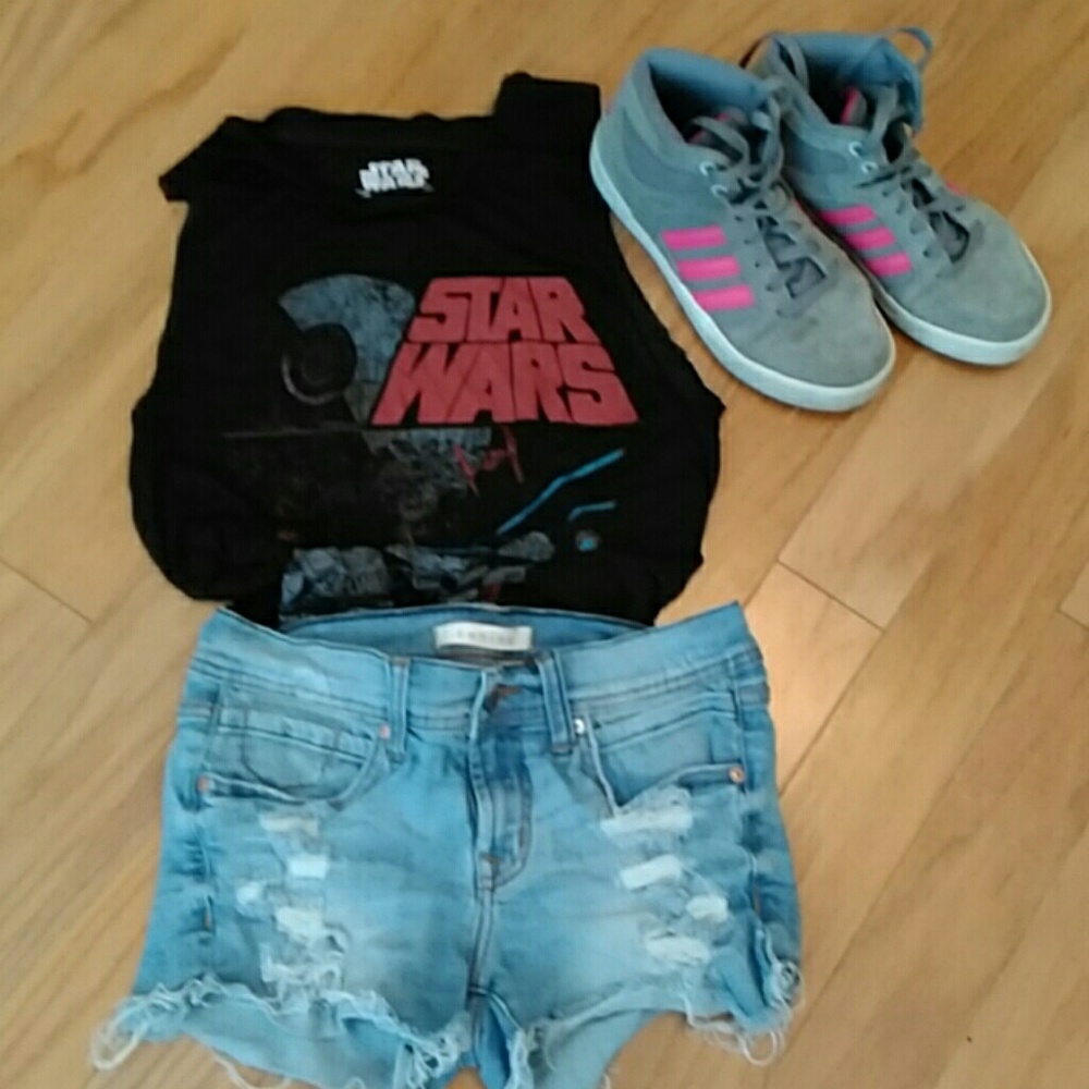 Stretch Jean Gray Crop Shorts
